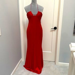 David Meister ❤️ Red Silk Halter Dress 💃🏼 WORN ONCE